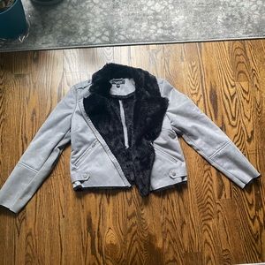 Faux fur/Faux Suede Jacket Grey